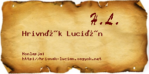Hrivnák Lucián névjegykártya